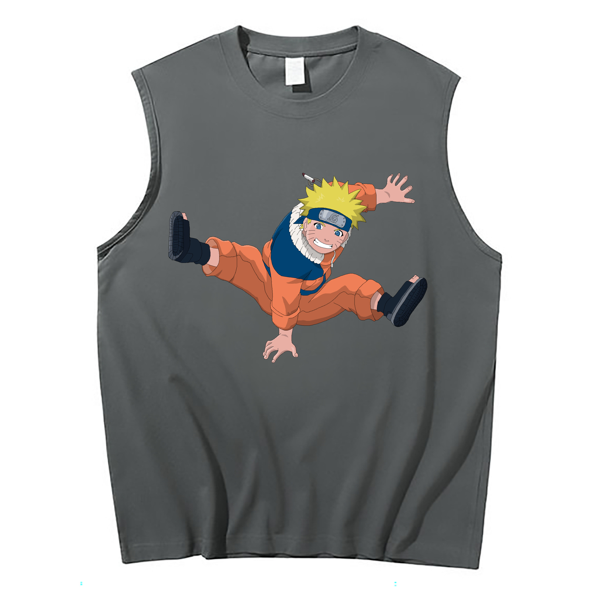 （画像用） NARUTO -ナルト- うずまき ナルト Uzumaki Naruto コットン100％タンクトップ（フロントプリント）